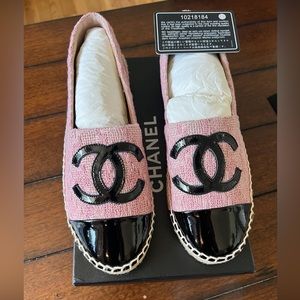 Chanel Espadrilles- Pink Canvas Authentic